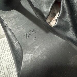 Zara Black Leather Heels